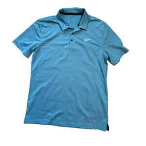 Mens NIKE DRI-FIT Collared shirt, Teal Blue, Medium